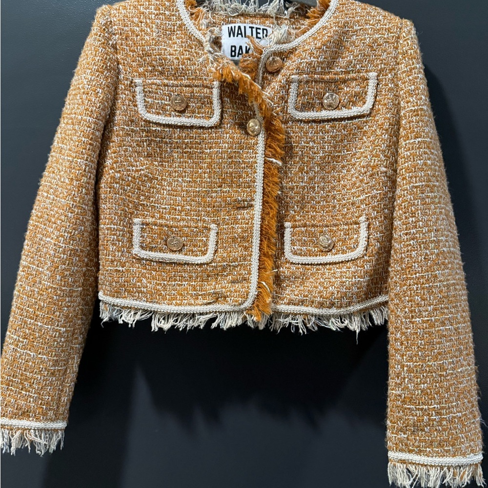 Walter Baker Orange Tweed Blazer